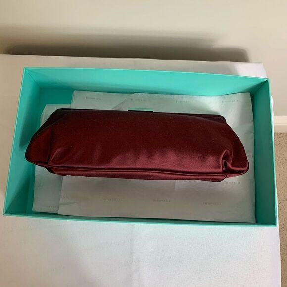 Tiffany & Co. Holly Satin Clutch - Burgundy- New - Picture 5 of 10